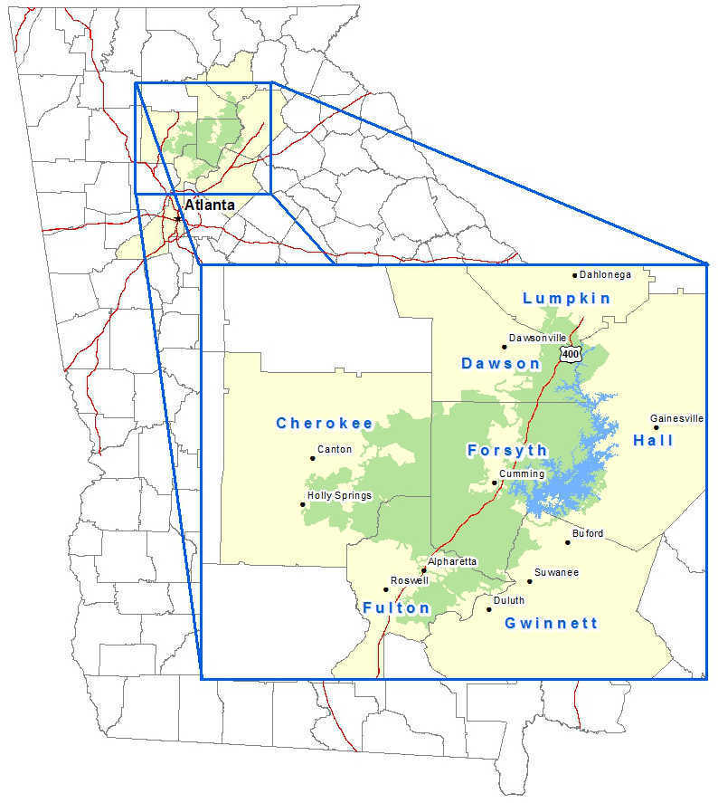 Sawnee EMC service area map image